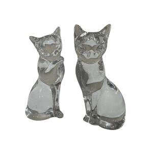 Lenox Glass Cat Figurines 1993 and 1994
